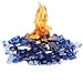 Exotic Fire Glass - Cobalt Blue Reflective Fire Glass 1/2 Inch - 25lb. Bucket with Handle