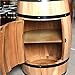 Wood Whiskey Barrel Side Table, Rustic Wine Cabinet with Door, 2 Tier Storage Cabinet, Decorative Bar Table for Home, Wine Cellar, Bar(Brown,15.7