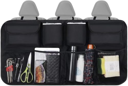 Image of Car Back Seat Organizer with Multiple Pockets for Travel | Waterproof Multipurpose Trunk & Boot Storage Organizer for Mobile, Bottle, Tissue & Kids Accessories | Universal Fit | 80 x 48 cm