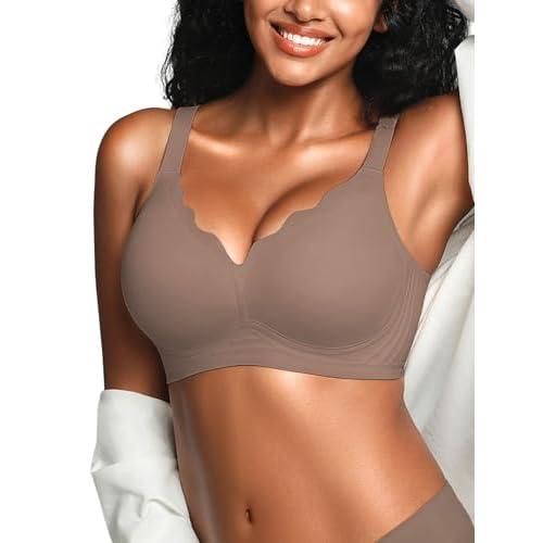 Wireless Jelly Bras for Women No Underwire with Support - S-2XL Seamless Bralettes Everyday Comfort Tshirt Padded Bra Small Grey