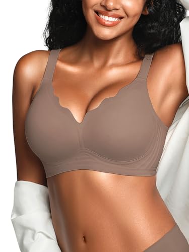 Image of Wireless Jelly Bras for Women No Underwire with Support - S-2XL Seamless Bralettes Everyday Comfort Tshirt Padded Bra