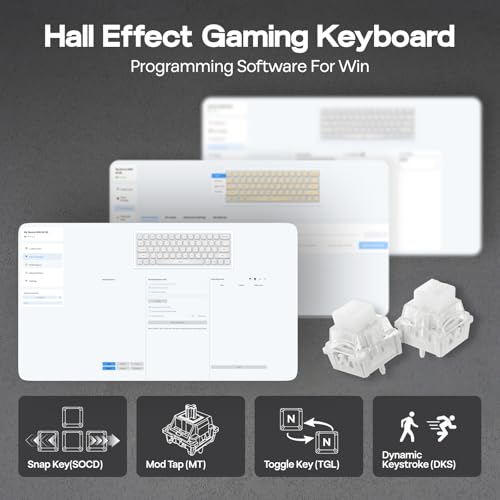 Image of EPOMAKER Aula MINI60 HE Hall Effect Gaming Keyboard, 2.4GHz /BT, 8K Hz Polling, SOCD & DKS, Adjustable Actuation & Fast Trigger, PBT Keycap, 60% Wireless Mechanical Keyboard for Win /Mac (Standard)