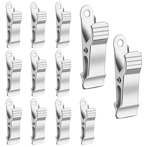 AHQiZFX 12 pinza de metal, pinzas de resorte de 1/2 pulgadas, mini cocodrilo, antideslizantes para cortinas, ropa, ganchos de ducha, clips