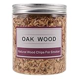 DIYEAH Outdoor Eichenholz Räucherchips 130 140g Mittelgroß BBQ Grillholzspäne für Cocktails Aromatische Holzspäne zum Räuchern im Getränkeräucherofen