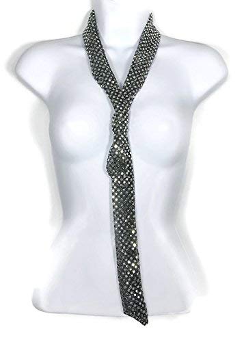 Silver Sequin Dot Skinny Scarf Long Skinny Scarves Womens Neckties Sequin Skinny Scarf2