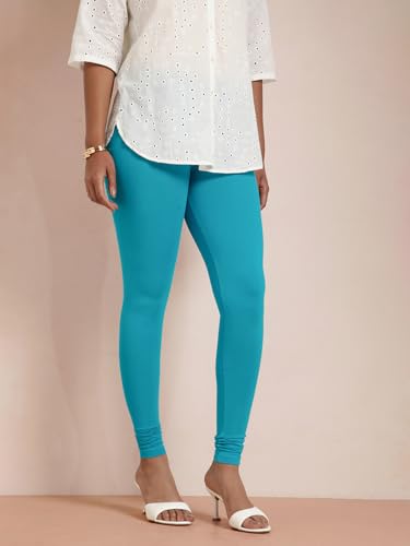 Image of TWIN BIRDS Tailored Cut and Classic Fit Super Stretchable Elastane Fabric Churidar Leggings for Women