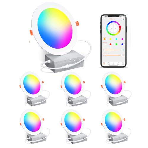 Smart Recessed RGB 4-Inch LED Ceiling Lights (6 Pack)