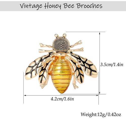 Image of Vintage Crystal Honey Bee Brooches for Women,Sparkly Rhinestone Insect Bee Brooches Charm Faux Pearl Yellow Sun Flower Honeybee Lapel Pins Dress Suit Shirt Prom Party Jewelry