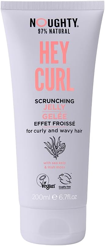 97% Natural Hey Curl Scrunching Jelly Hydrating Frizz Control Formula for Curly and Wavy Hair with Sea Kelp and Irish Moss Sulphate Free Vegan Haircare 200ml