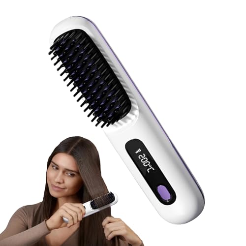 Cepillo de pelo calentado | secador de pelo Styler para volumen | 3 modos inalámbrico ajustable Styler para viajes en casa mujeres salón volumen pelo desenredar con control táctil