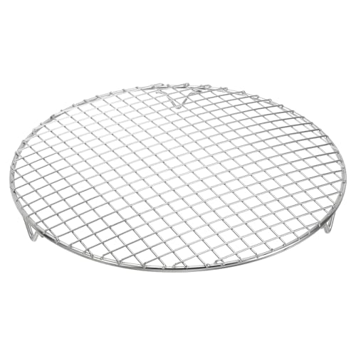 uxcell Round Cooking Rack with Legs, Dia 11 Inch 304 Stainless Steel Barbecue Grill for Cooking Baking Barbecue Air Fryer Racks, Silver