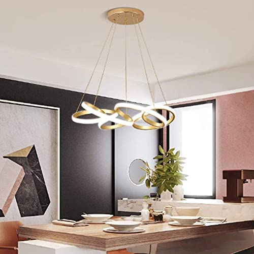 LED suspendu en aluminium moderne dimmable avec télécommande pour grand salon