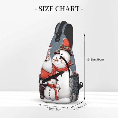 Sac à bandoulière amusant motif Père Noël, idée cadeau unique noir