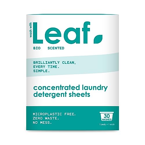 Leaf Laundry Sheets x30 Ultra Concentrated Bio Washing Sheets – Laundry Detergent, Swaps Washing Capsules, Washing Liquid, Washing Powder, Washing Capsules – Travel Wash