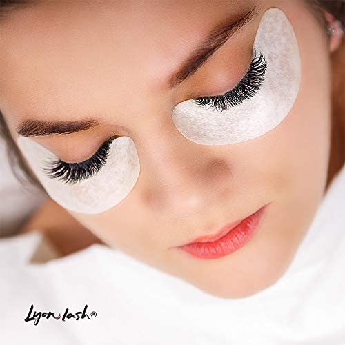 100 Pairs Eyelash Extension Under Eye Gel Pads By Lyon Lash - Lint Free With Aloe Vera Hydrogel Eye Patches, Premium Eyelash Extension Supplies & Beauty Tools, Fit Most Eye Shape, Stick Well #TOP5
