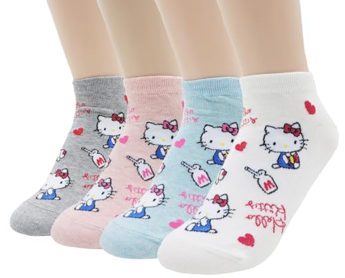 Image of JJMax Women's Kitty Cute Cartoon Cotton Blend Ankle Socks Sets
