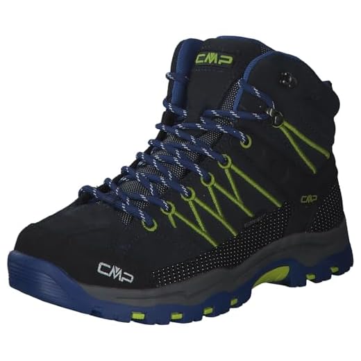 CMP Kids Rigel Mid Trekking Shoe Wp, Botas de Senderismo Unisex niños, Blue Electric, 35 EU