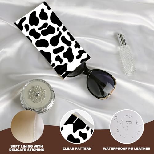 Image of Anikathy 2Pcs Sunglass Eyeglass Glasses Case Soft PU Leather with Cleaning Cloth Portable Glasses Pouch Bag for Men Women