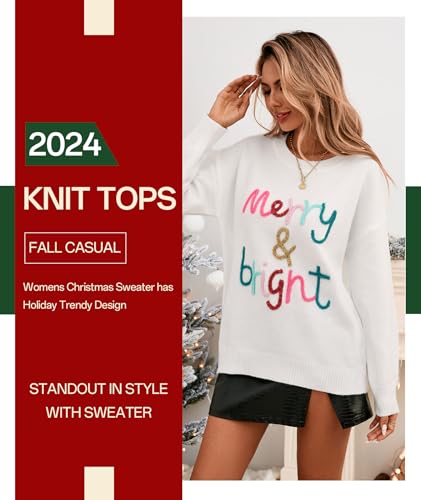 Image of MARZXIN Women Sweater Merry Christmas Pullover Holiday Sweatshirts Tops