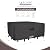 ULTCOVER 600D Tough Canvas Heavy Duty Rectangular Patio Table and Chair Cover - Waterproof Outdoor General Purpose Furniture Covers 64Lx52Wx28H inch, Black