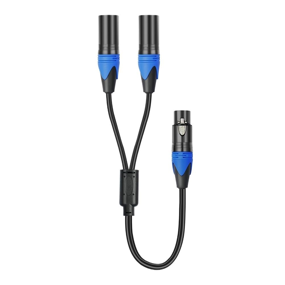 Cavo sdoppiatore a Y femmina a 2 maschio XLR a Y, cavo splitter per microfono (FMM)