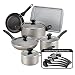 Farberware 21805 Dishwasher Safe Nonstick Cookware Pots and Pans Set, 15 Piece, Champagne