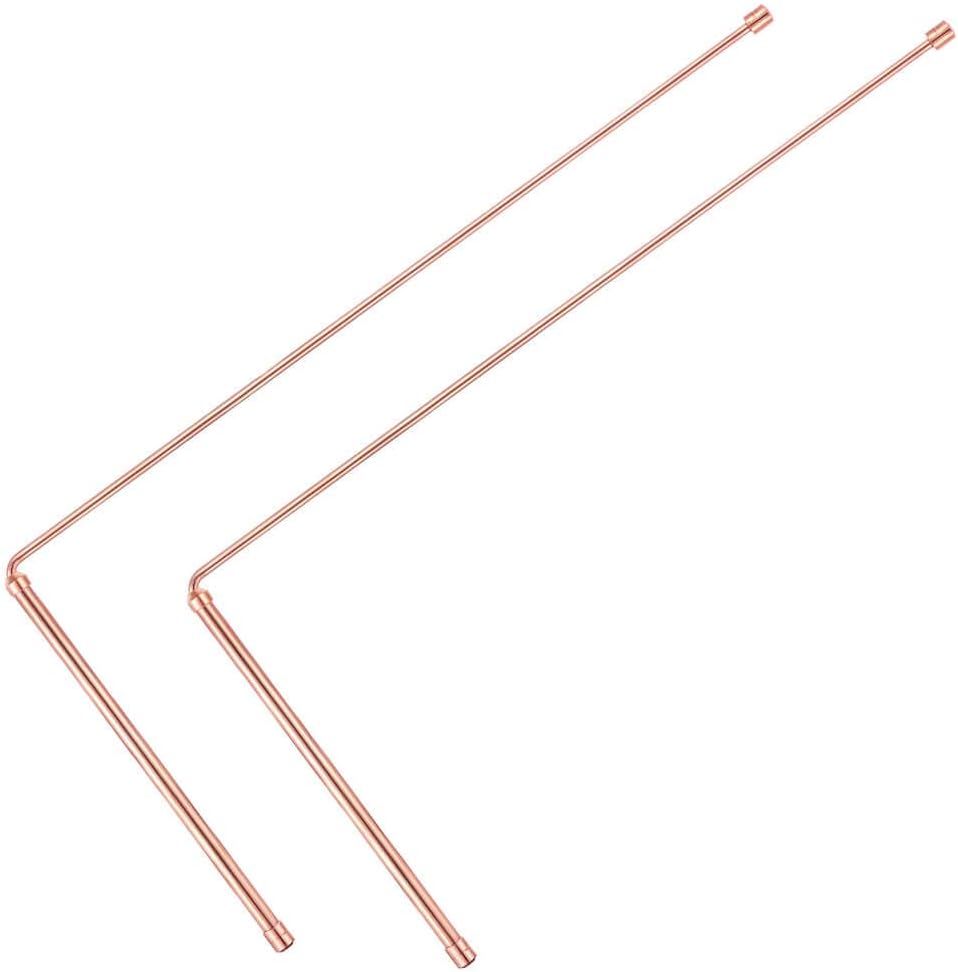 Copper Dowsing Rod 99.9% Pure Copper Divination Stick 2 Pcs Ghost Hunting Tool Divination Water Treasure Burial etc (B)