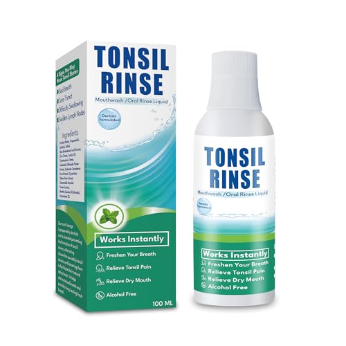 Tonsil Stone Mouthwash，Tonsil Stone Remover with Oral Rinse Liquid to Soothe Tonsils, and Freshen Breath & Alcohol-Free – 100ml