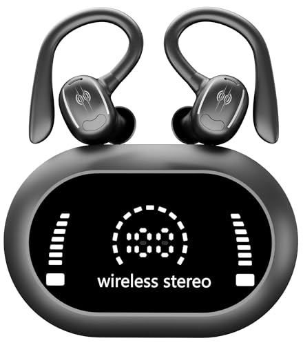 Wireless Ear-Hook TWS Earphones Bluetooth Earbuds Over The Ear Headphones Compatible with Samsung Galaxy S25 Ultra, True Stereo Charging Case Hands-Free Mic Headset