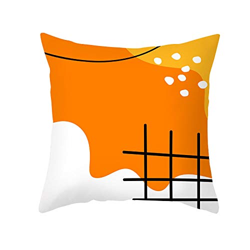 MWMG Coussin Salon,Géométrie Rayée Orange Modilan Housse De Coussin Carrée d'impression Recto-Verso Douce Et Confortable 18X18 Pouces Canapé Voiture Salon Chambre Bureau Décor De La Saint-Valentin Cover
