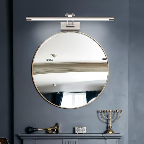 TYhogar LED Spiegelleuchte Badezimmer 15W, Badlampe Wand Dimmbar (3000K,4500K,6000K) und Stufenlos Dimmbar Bilderleuchte 60CM mit Schwenkbarem Lampenkopf Wandleuchte Bad Spiegelschrank