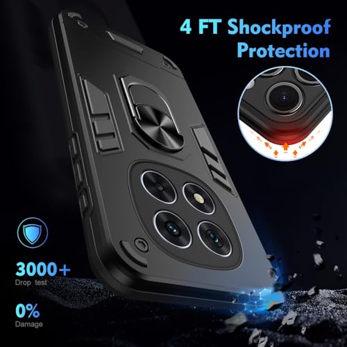 Image of ShieldTech PC Back Cover Case for Redmi Note 14 Pro 5G | Ring Stand | Camera Protection | Black Mobile Phone Back Cover Case for Redmi Note 14 Pro 5G | Black Back Cover