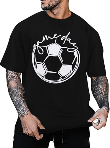 Game Day Shirt for Men: Funny Soccer Season Shirts Soccer Dad Tee Match Day Vibes Short Sleeve Tops