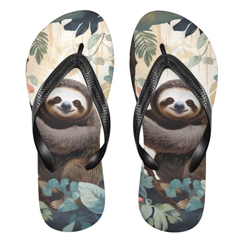 Sloth Cute Flower Flip Flop Beach Summer Casual Sandal for Women & Men Shower Shoes 20848321