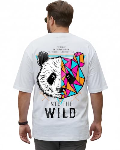 Image of Bewakoof Original Men's 100% Cotton 220 GSM Graphic Print Oversized Fit Round Neck Plus Size T-Shirt