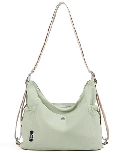 maytopia Tote Bag Convertible Backpack Purse for Women Nylon Hobo Crossbody Bag Message Bag Shoulder Handbags for Daily Work, Beige, Large