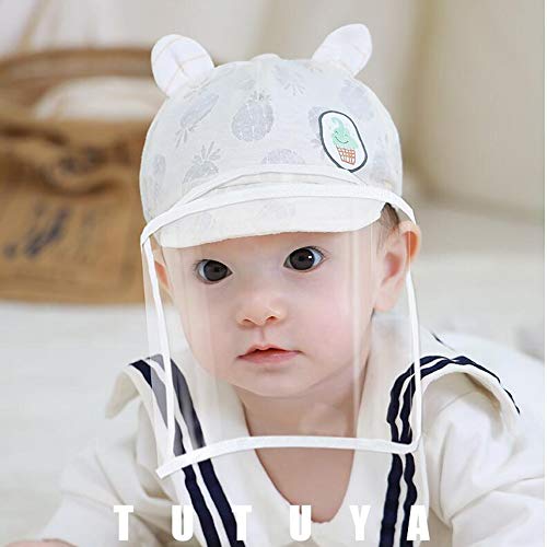 FUFU Gorros de Aviador Niños Parasol Desmontable Sombrero con Solapa de protección Transparente Sombrero del Verano Sunhat de Las Muchachas del Muchacho 0-6 Meses Trapper