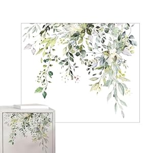 Whnbuij Grüne Pflanzen Toilettenaufkleber Wandkunstaufkleber