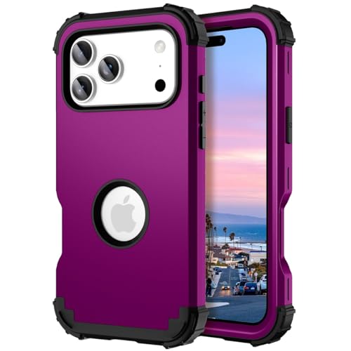 Eviter les fissures : Coque iPhone 17 Pro Max antichoc silicone rigide violet