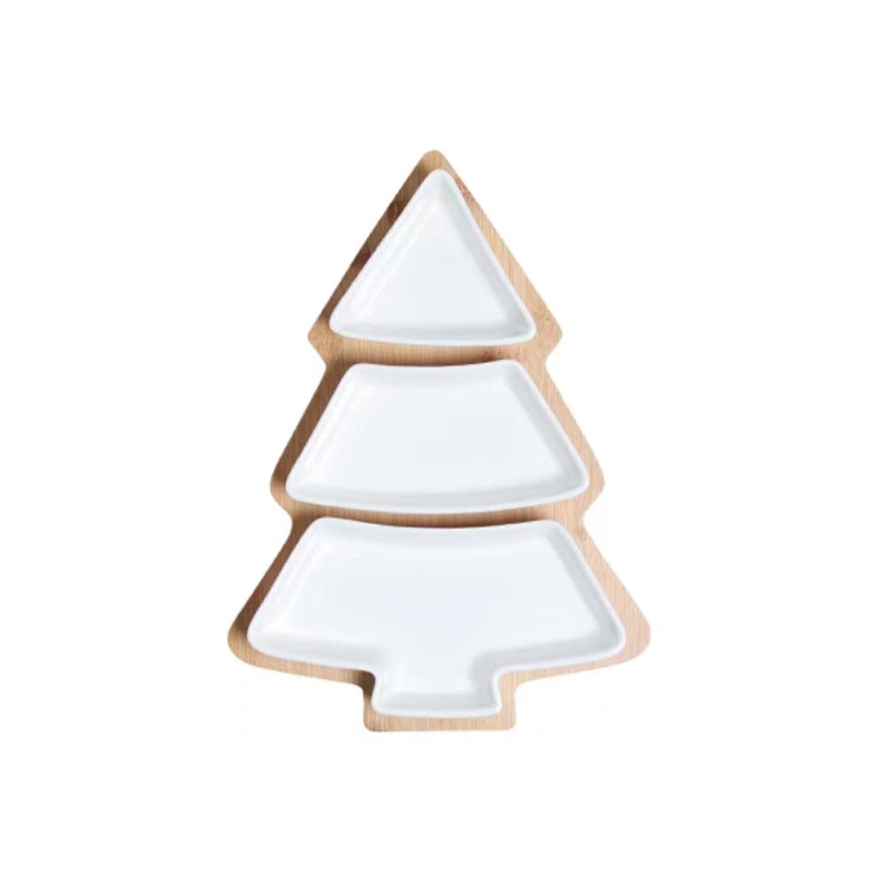 HEXEH Salatteller Keramik Weihnachtsbaumform Snackplatte mit Tablett Snack Snack Teller Snack Fruchtschalenplatte Frühstück Salatplatte Plastikteller