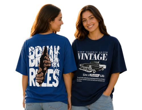 Image of AUSK Oversized T-Shirts || Printed Half Sleeve Tshirt for Womens