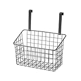 D,casa - Cesta Colgante con Rejilla Negra de Metal de 28x12x22 cm