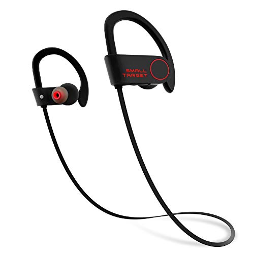 Best Wireless Sports Earphones with Mic IPX7 Waterproof Stable Fit in Ear Earbuds Noise Isolating Stereo Headset 9-Hour Woriking Time - Black