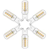 💡𝗔𝗹𝘁𝗮𝗖𝗮𝗹𝗶𝗱𝗮𝗱: Con el controlador IC mejorado, las bombillas G9 emiten una luz intensa sin parpadeo ni zunbido. 400 lúmenes, CRI> 82Ra y temperatura de color 2800K blanco cálido para presentar un mundo vivo. Ángulo de haz de 360 ° y buena calidad 32 * 2835SMD ofrecen una protección a los ojos.