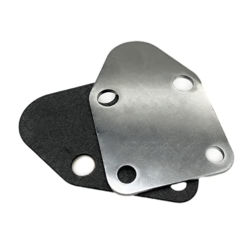 HYXUAN Fuel Pump Plate Chrome Mechanical Fuel Pump Mounting Plate Pad Cover Compatible With Gasket it for Che-vrolet SB 283 305 327 350 383 400 Engine