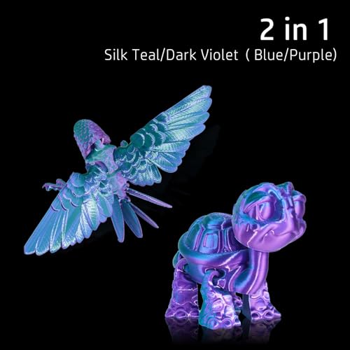 Image of LOVOON 3D Printing Filament PLA Silk Multicolor PLA Filament 1.75mm DualColor Change by Angle Filament Fit Most 3D Printer& 3D Pen,Silk Teal /Dark Violet(Blue /Purple), 1KG(2.2lbs) /Spool