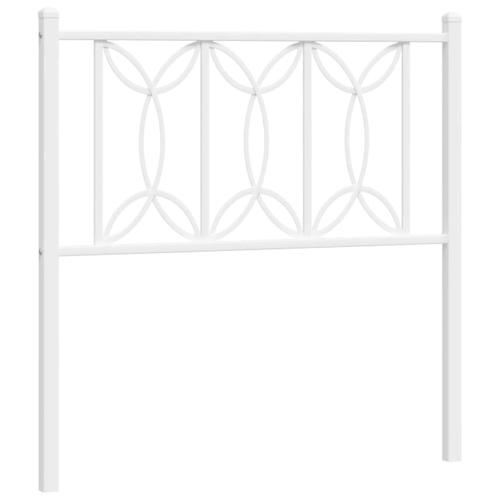vidaXL Cabecero de Metal Blanco 90 cm, cabecero de Cama, cabecero de Cama, cabecero Blanco, cabecero para Cama Individual, cabecero de Metal