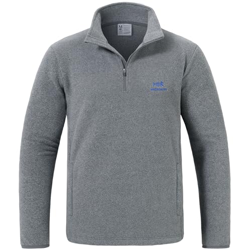 Image of BASSDASH Men's Quarter Zip Jacket Mid Weight Polar Fleece Pullover Outdoor Warm Breathable Long Sleeve Sweatshirt