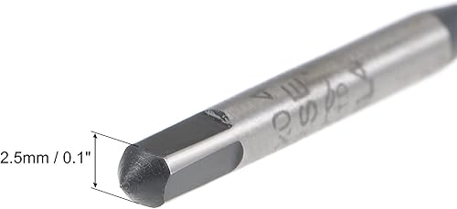 Miniatura 4 de uxcell M2 x 0.4 espiral flauta rosca, rosca métrica máquina HSS revestimiento de nitruración HSS, vástago redondo con extremo cuadrado, tolerancia