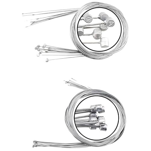 CALLYSONIC 10 PCS Cable Frein Velo, 5 Cãbles de Frein, 5 Cãbles de Changement, Câble de Frein Avant Et Après Vélo, pour Vtt Et Vélo de Route, Accessoires...